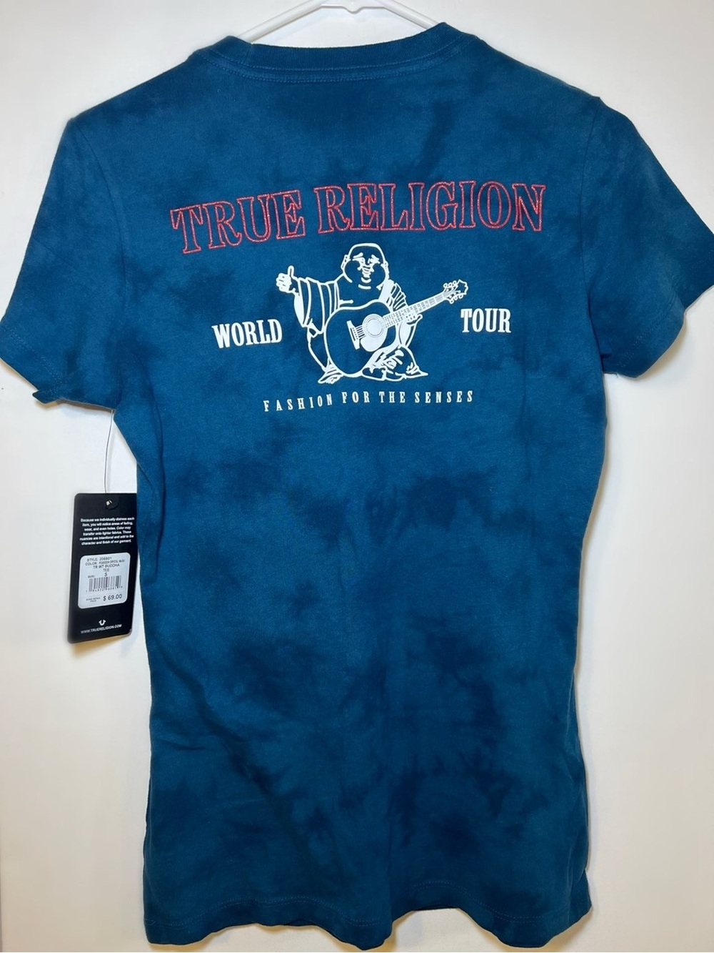 True Religion Navy Tie-Dye World Tour Graphic Tee